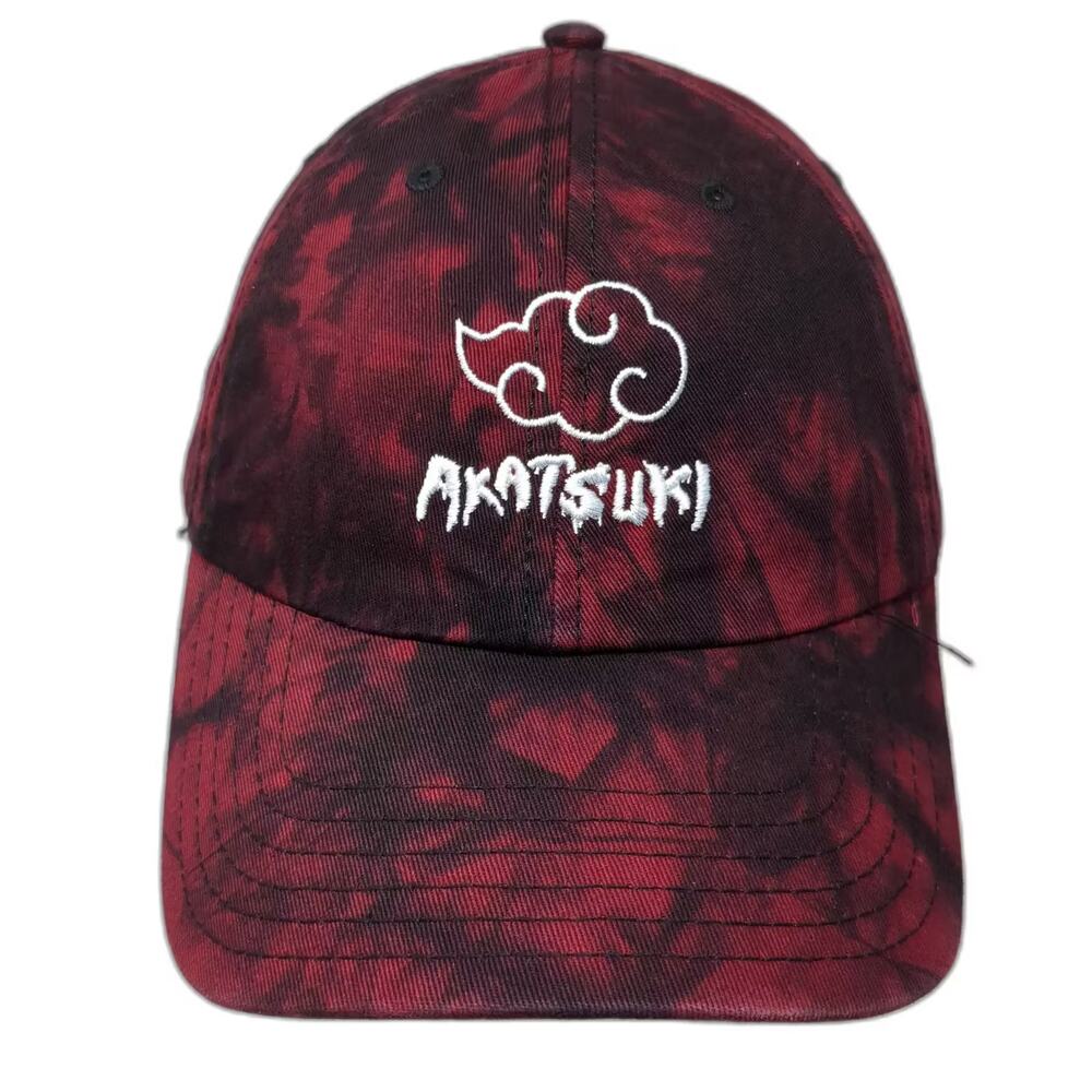 BoxLunch Naruto Akatsuki Baseball Cap Red Black Hat OS Adjustable Embroidered